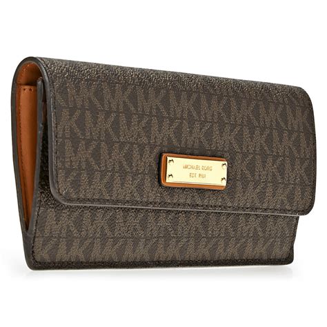 michael kors brown logo wallet